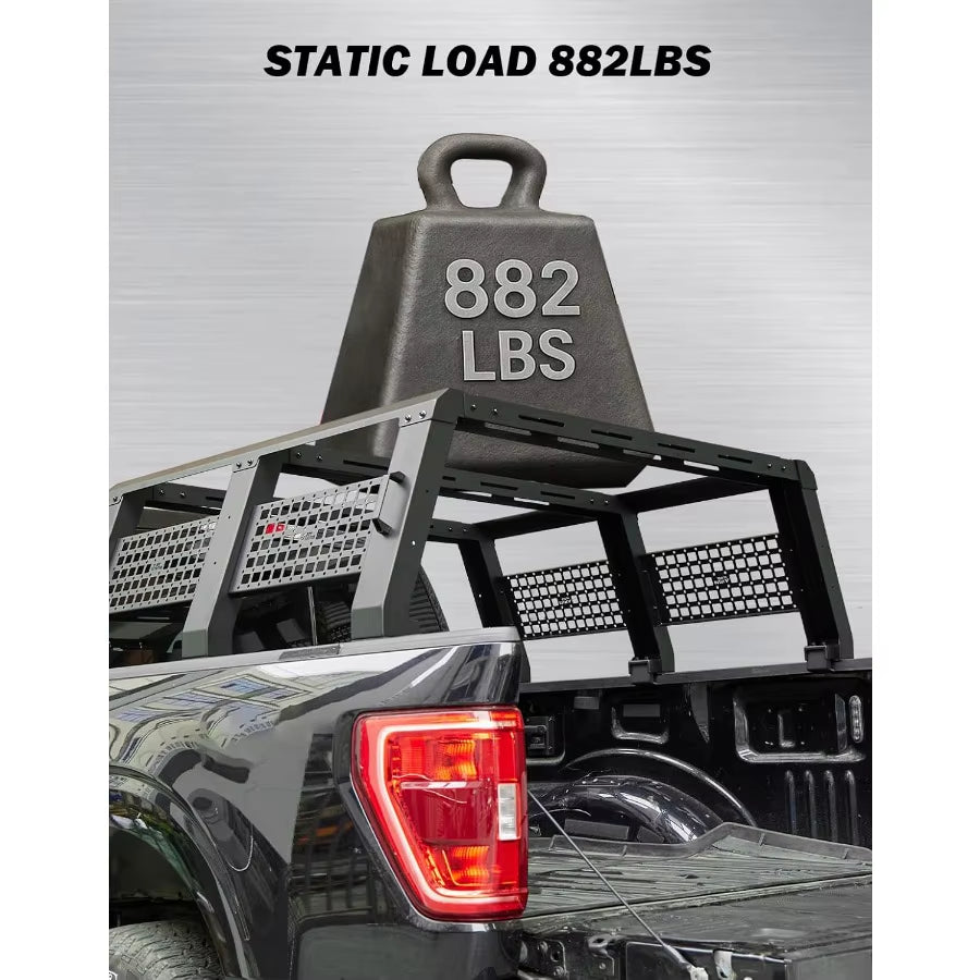 Full Size Truck Bed Rack Overland Bed Rack Compatible with F150 F250 F350 Silverado Sierra Ram 18.8 High Ladder Rack Truck Rack