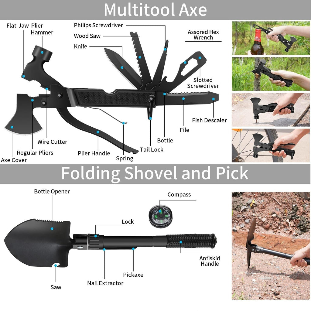 Survival Kit - 142 pcs, Professional Survival Equipment with Molle Pouch