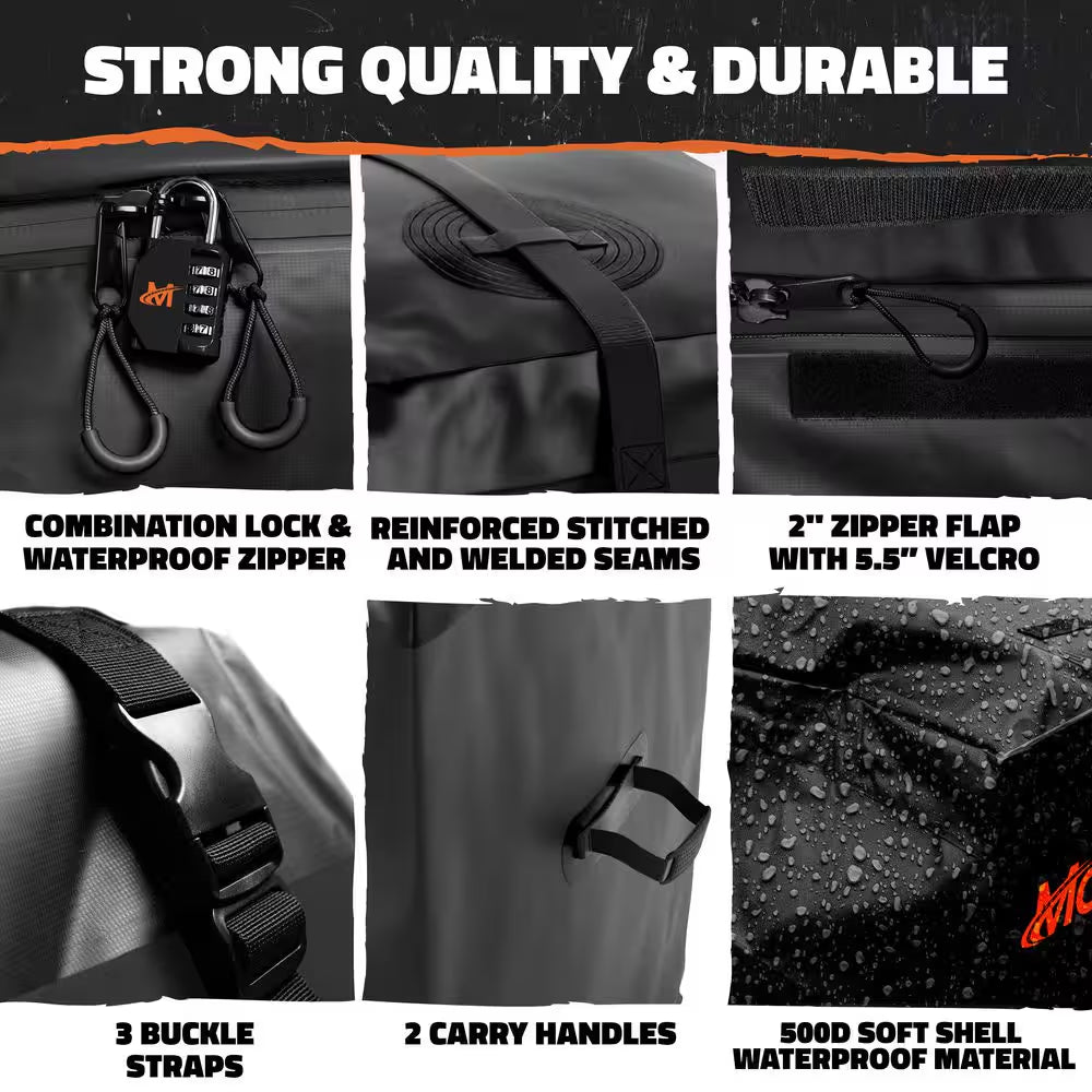 16 Cu Ft. Waterproof Hitch Cargo Carrier Bag (58 In. X 20 In. X 24 In.) with 3-Buckle Straps, Lock and Carry Case