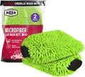 Microfiber Car Wash Mitt - 2 Pack, Green, 7.12'' x 10.14