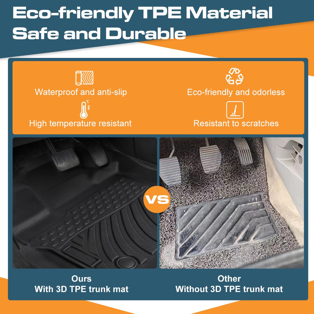 Floor Mats Liners for 2015-2025 Ford F-150/F-150 Lightning Super Crew Cab TPE