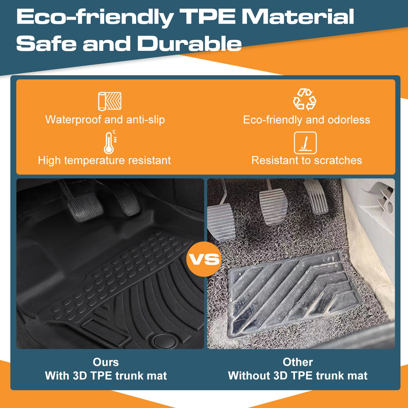 Floor Mats Liners for 2015-2025 Ford F-150/F-150 Lightning Super Crew Cab TPE