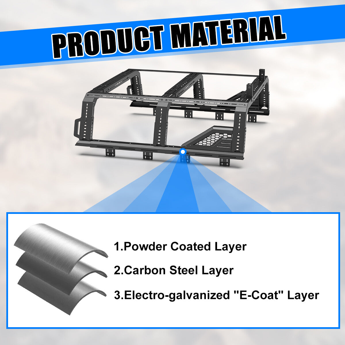 Modular Adjustable Overland Bed Rack Roll Bar for Chevy Ford Toyota Dodge Nissan