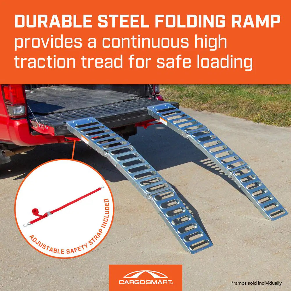 9 In. W X 72 In. L 500 Lb. Capacity Steel Tri-Fold Truck Loading Ramp (Includes 1 Ramp)