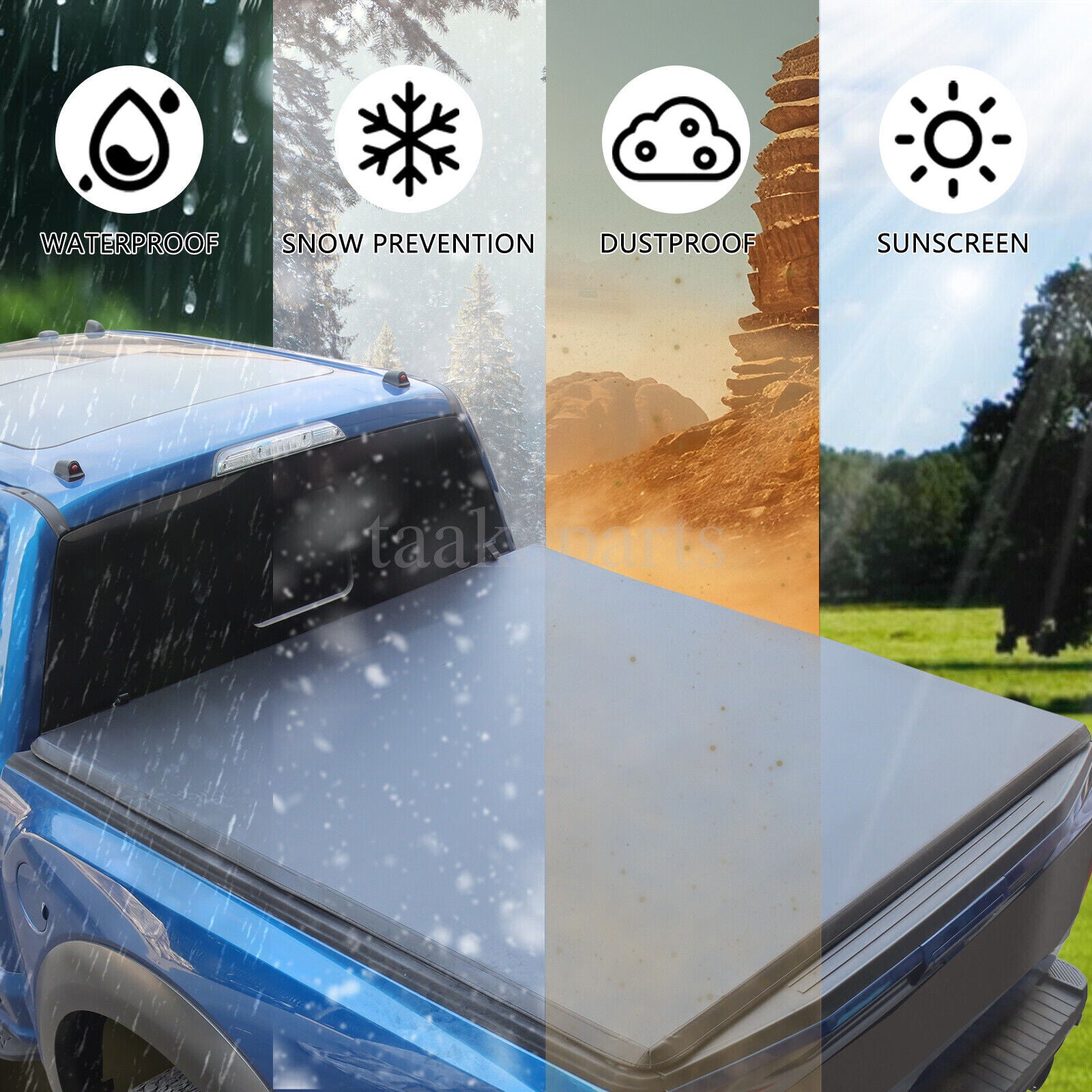 6.4' Quad Fold Tonneau Bed Cover for Dodge Ram 2002-2023