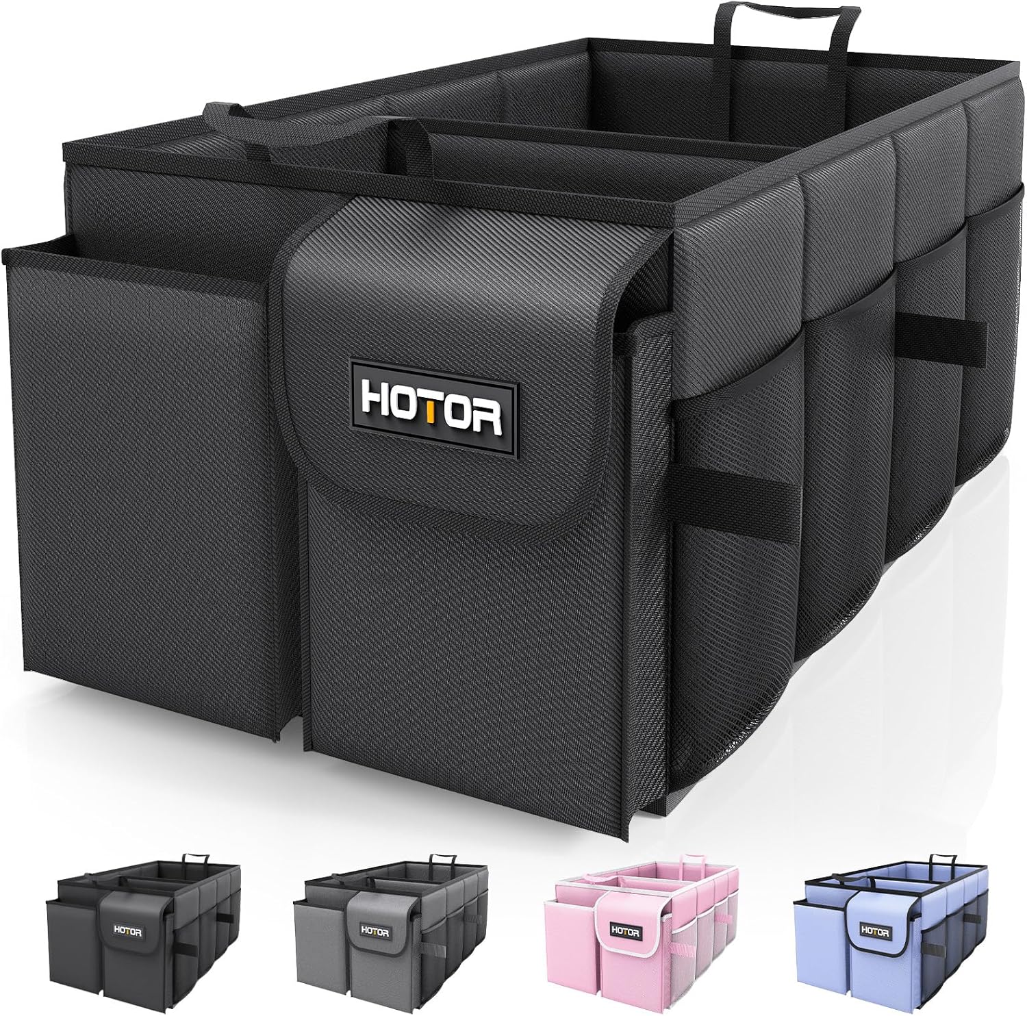 Trunk Organizer - Foldable Trunk Storage for Cars & SUV, Black,  21.3"×12.6"×10.6"