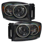 ORACLE Lighting 2007-2008 Dodge Ram Pre-Assembled Halo Headlights - Black