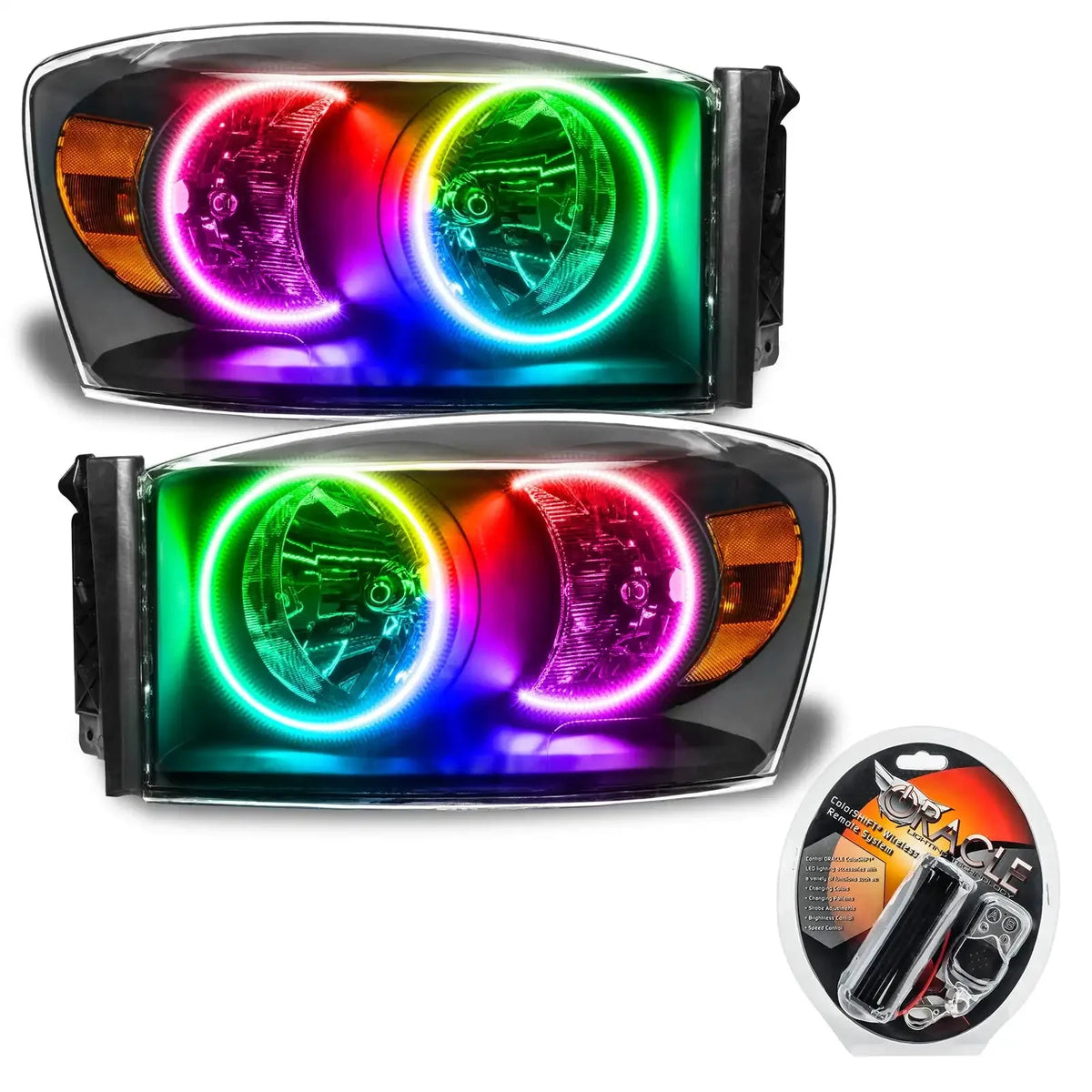 ORACLE Lighting 2007-2008 Dodge Ram Pre-Assembled Halo Headlights - Black