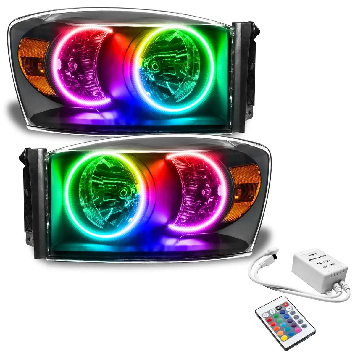 ORACLE Lighting 2007-2008 Dodge Ram Pre-Assembled Halo Headlights - Black