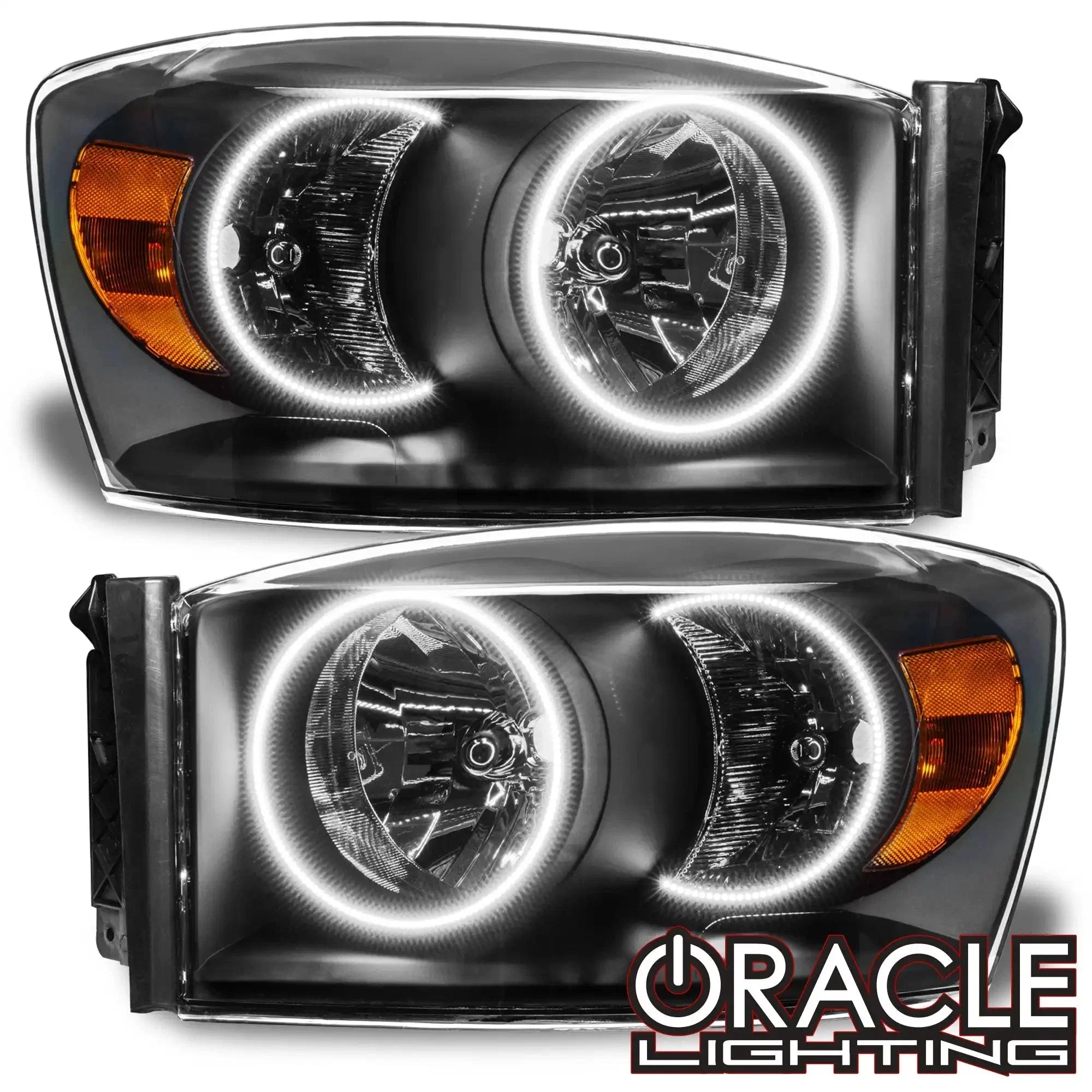 ORACLE Lighting 2007-2008 Dodge Ram Pre-Assembled Halo Headlights - Black