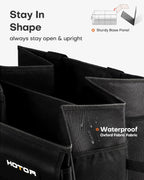 Trunk Organizer - Foldable Trunk Storage for Cars & SUV, Black,  21.3"×12.6"×10.6"