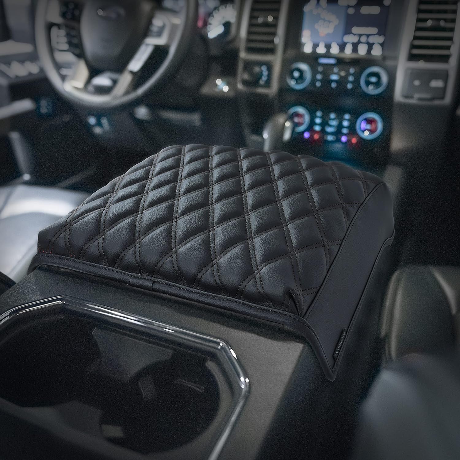 F150 Center Console Cover, Thick Armrest Cushion, Interior Accessories,  (2015~2020)