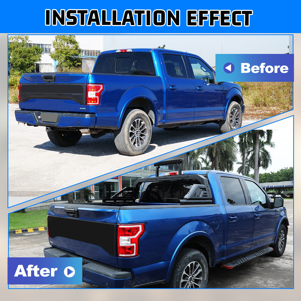 Modular Adjustable Overland Bed Rack Roll Bar for Chevy Ford Toyota Dodge Nissan
