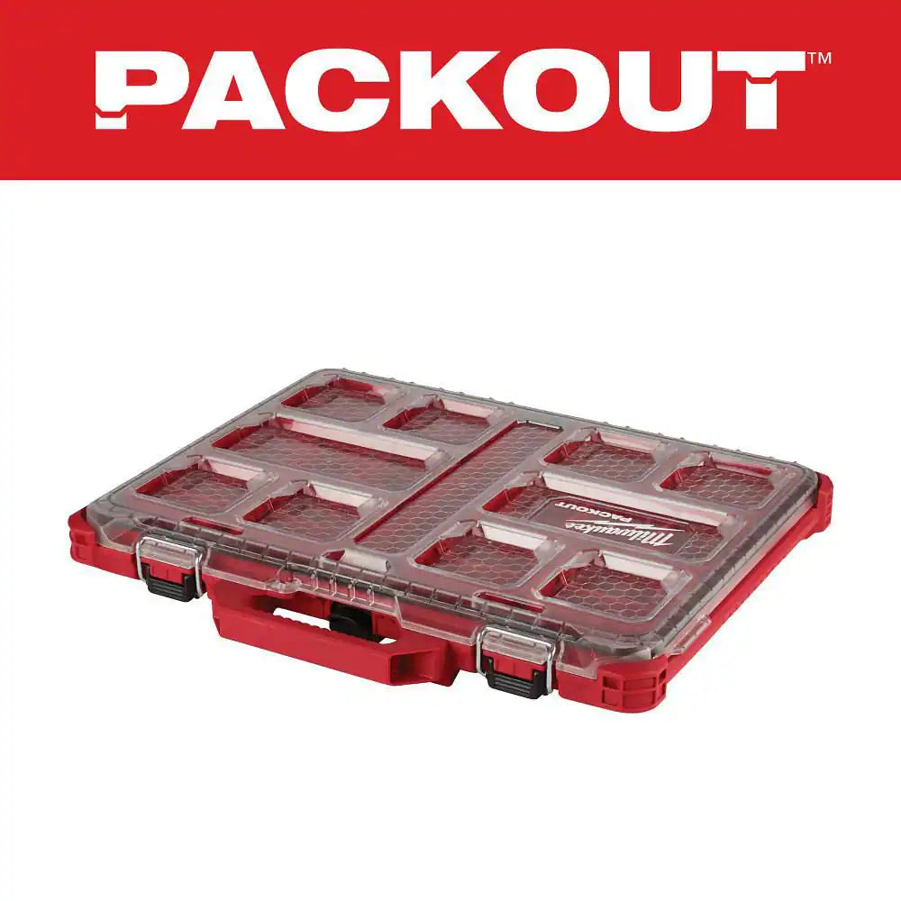PACKOUT 11-Compartment Low-Profile Impact Resistant Portable Small Parts Organizer