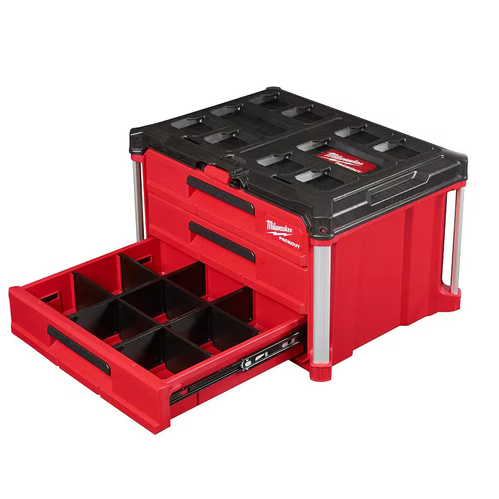 PACKOUT 22 In. Modular 3-Drawer Tool Box with Metal Reinforced Corners