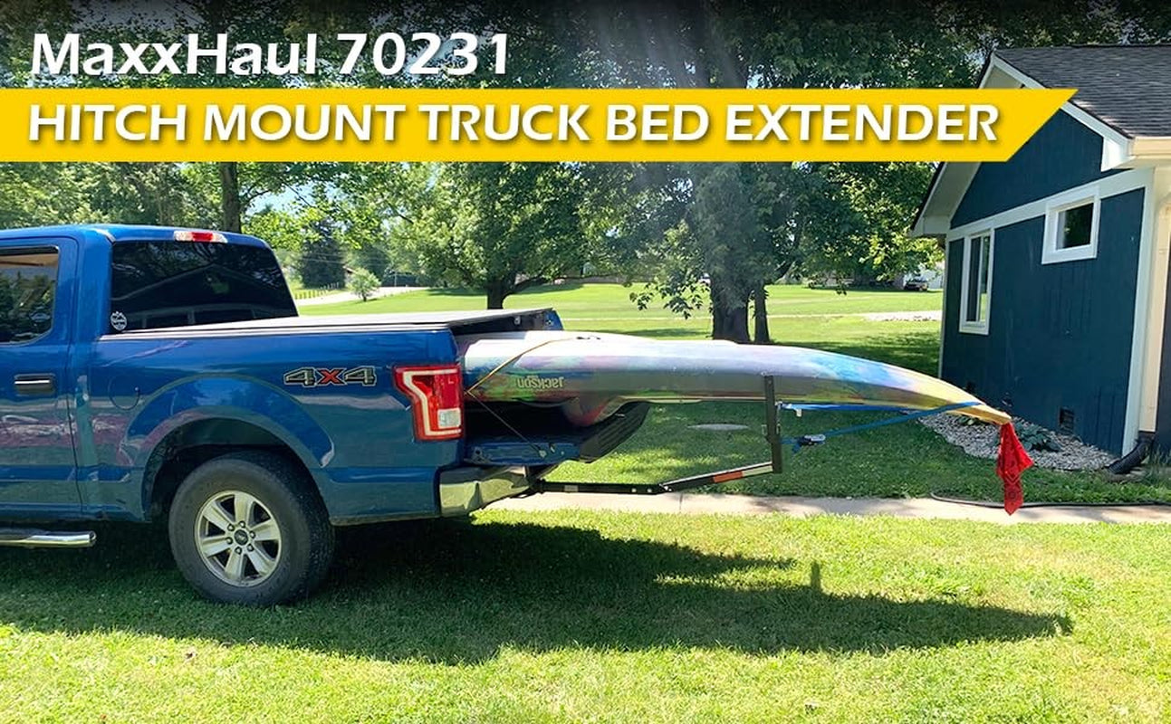 Maxxhaul 70231 Hitch Mount Pick up Truck Bed Extender for Ladder, Rack