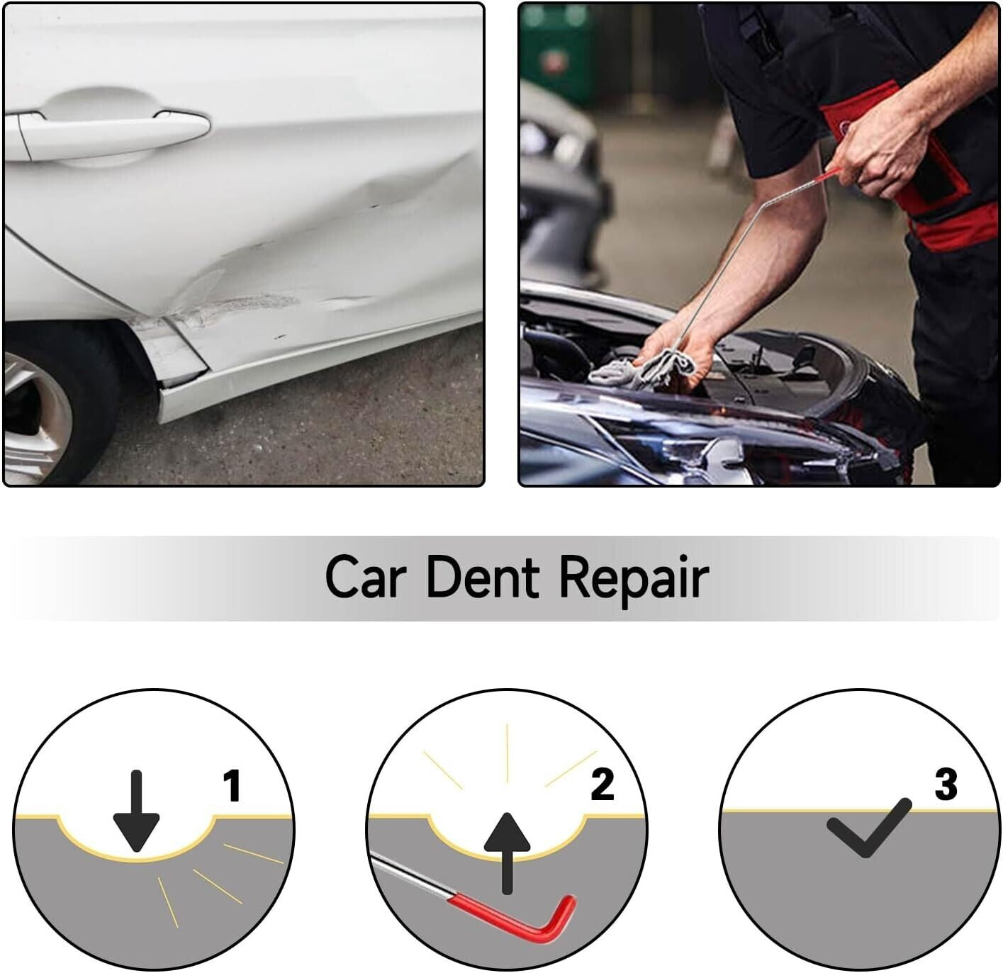 Car Tool Kit Roadside Emergency with Long Reach Grabber Air Wedge Bag Pump 16Pcs