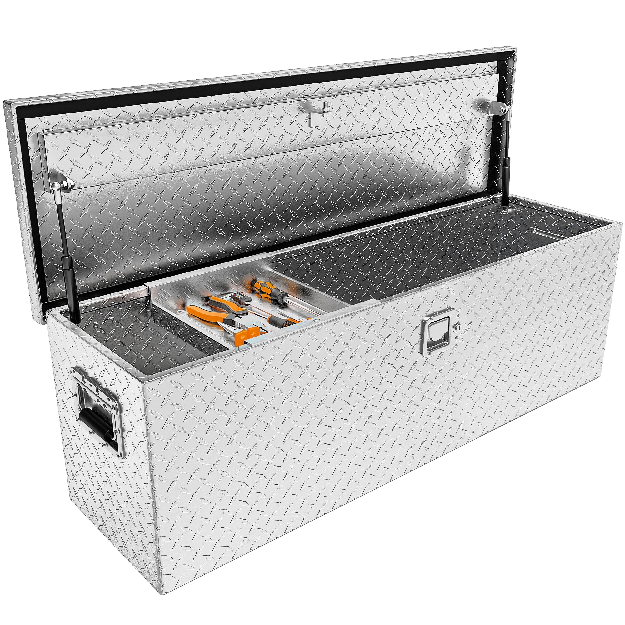 49" Aluminum Tool Box Diamond Plate Chest Box