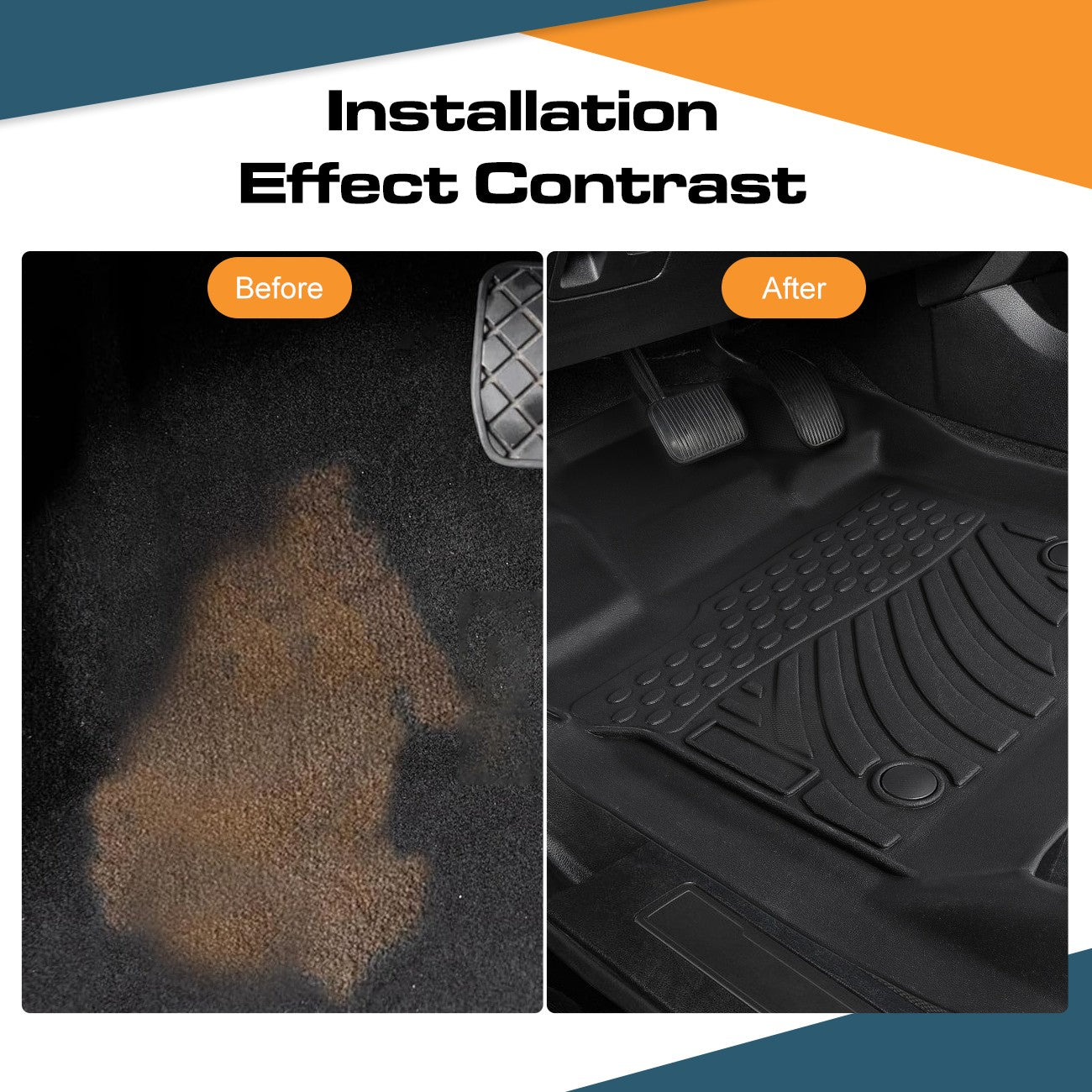 Floor Mats Liners for 2015-2025 Ford F-150/F-150 Lightning Super Crew Cab TPE