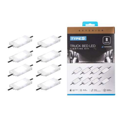 - Truck Bed LED Lighting Kit - Bright White, IP65, 3M Adhesive, 8 Lights