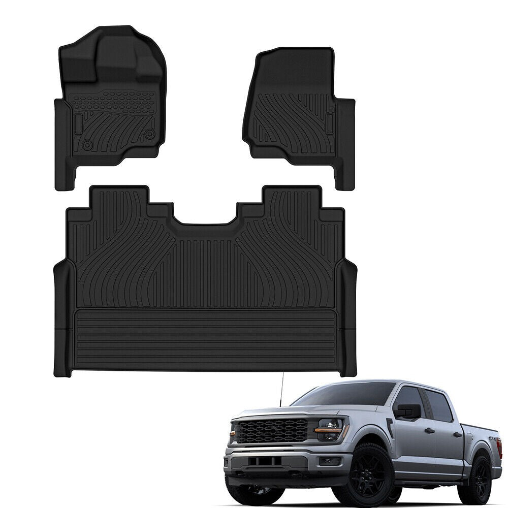 Floor Mats Liners for 2015-2025 Ford F-150/F-150 Lightning Super Crew Cab TPE