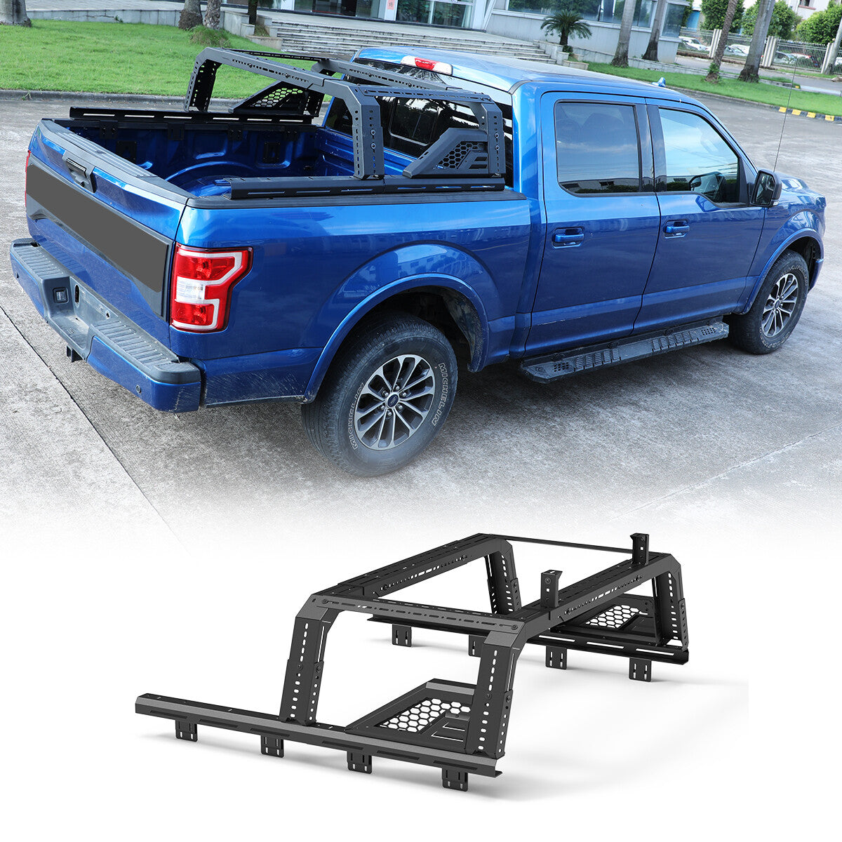 Modular Adjustable Overland Bed Rack Roll Bar for Chevy Ford Toyota Dodge Nissan