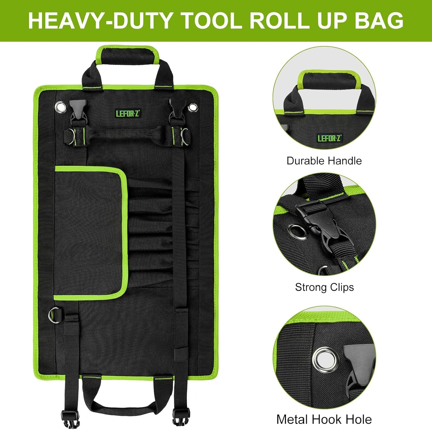 Tool Bag,Large Roll up Tool Bag Organizer,13 Pockets Tool Roll Storage Pouch,Hea