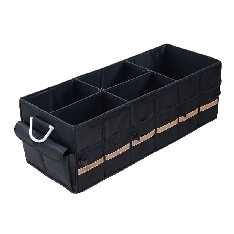 100L 66L Car Trunk Organizer Foldable Heavy Duty Durable Sturdy Collapsible Reflective Strip Storage Box for Sedan SUV Truck