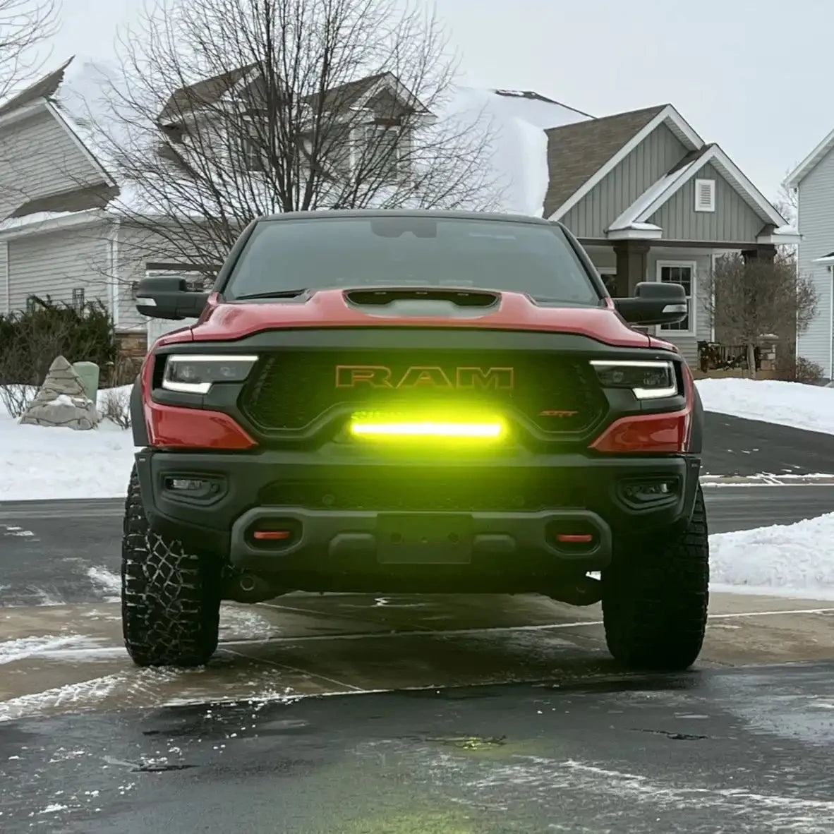2019-2026 RAM Rebel/TRX/RHO Front Bumper Flush LED Light Bar | 100W 12,000 Lumens