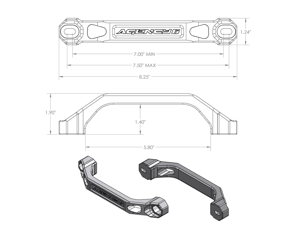 Agency 6 Billet Grab Handles - Pair
