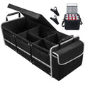 Collapsible Multi-Compartment Trunk Organizer with Insulated Leakproof Bag and Adjustable Straps for SUVs, Trucks, and Vans