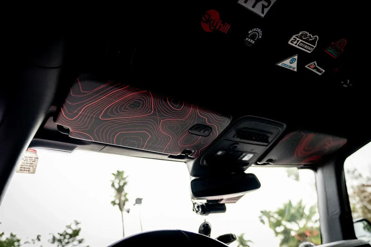 Topographic Map Sun Visor Overlays - 2018+ Wrangler JL / Gladiator JT