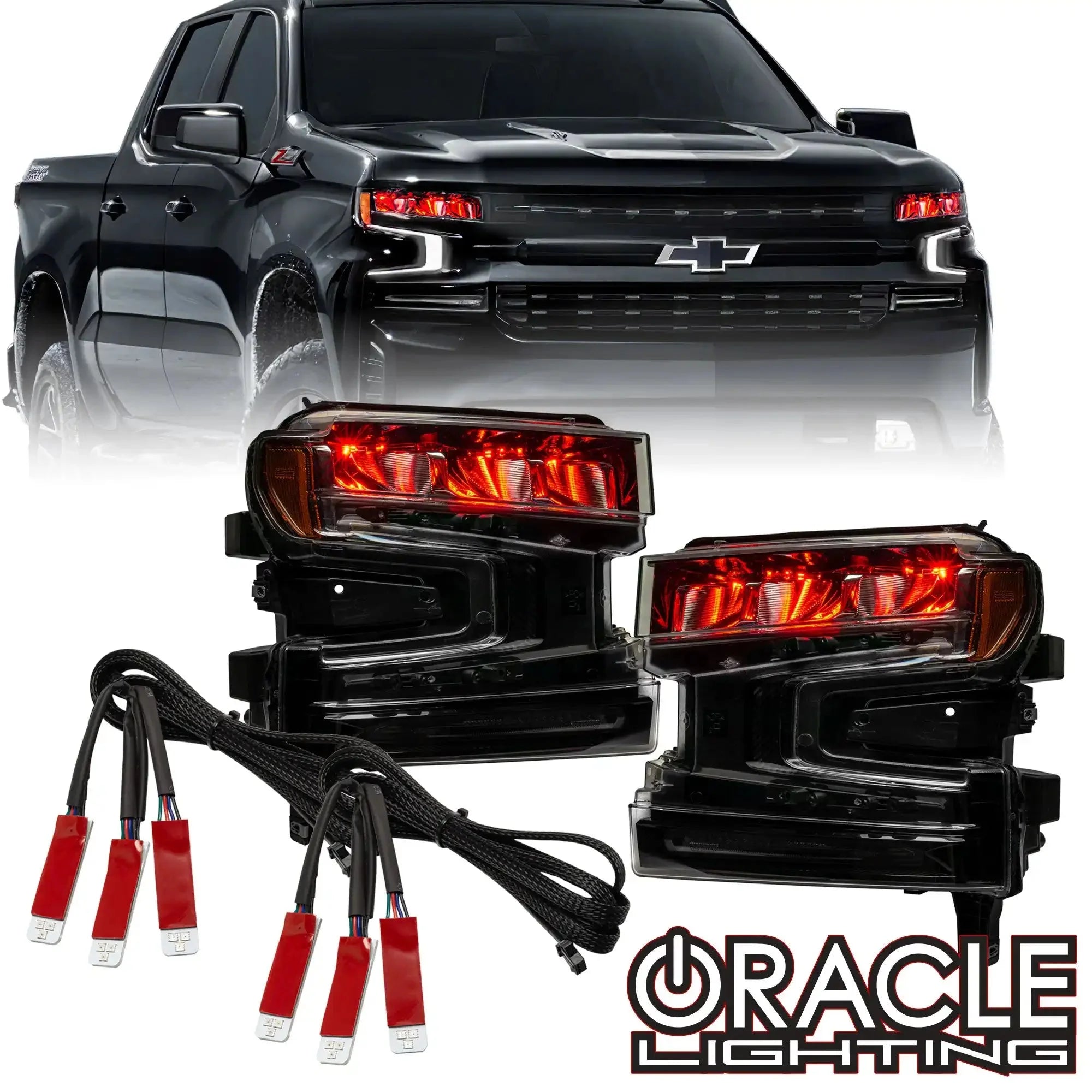 ORACLE Lighting 2019-2022 Chevrolet Silverado 1500 ColorSHIFT RGB Demon Eye Headlight Upgrade