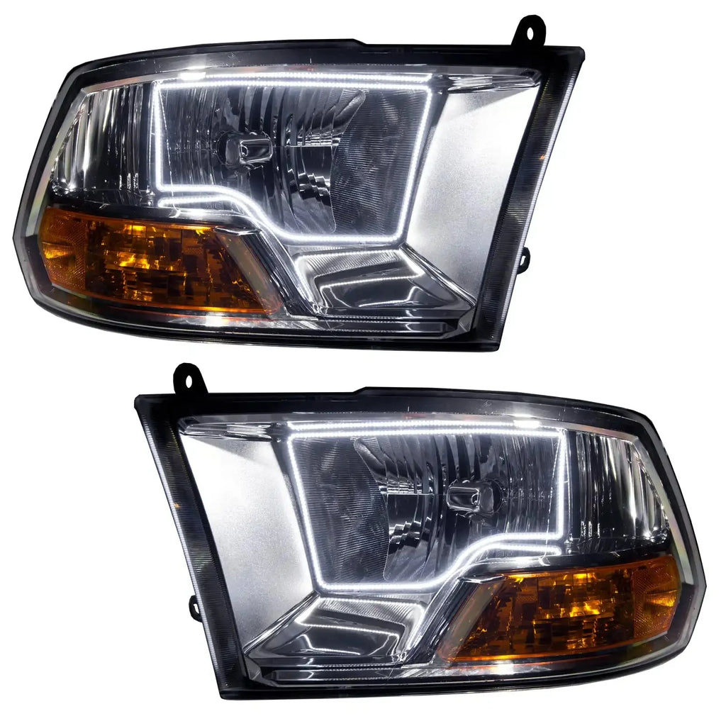 ORACLE Lighting 2009-2012 Ram Non-Sport Pre-Assembled Halo Headlights - Chrome Housing