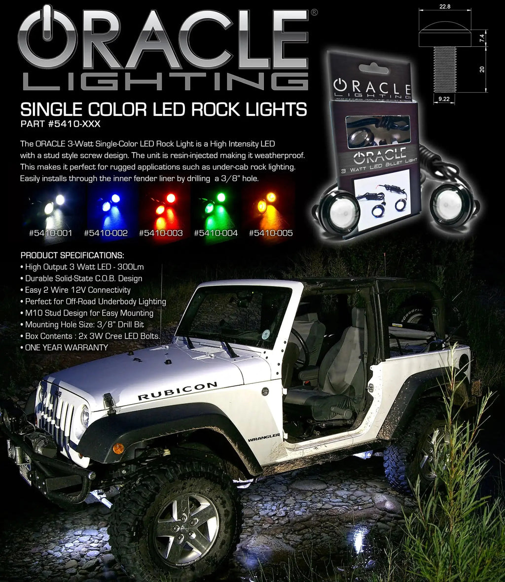 ORACLE Single Color Underbody Rock Light Kit - 2 Piece