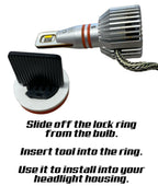 G4-RS 3 Color LED Headlight Bulbs White/Yellow/Amber