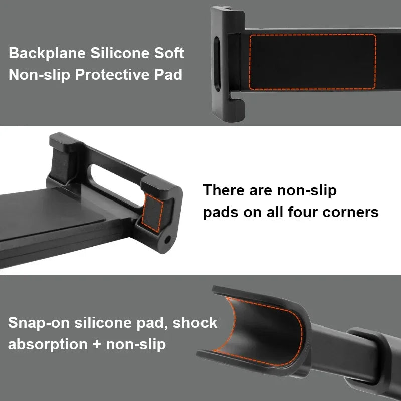 Headrest Tablet and Phone Holder -  Adjustable Mount for All Smart Devices