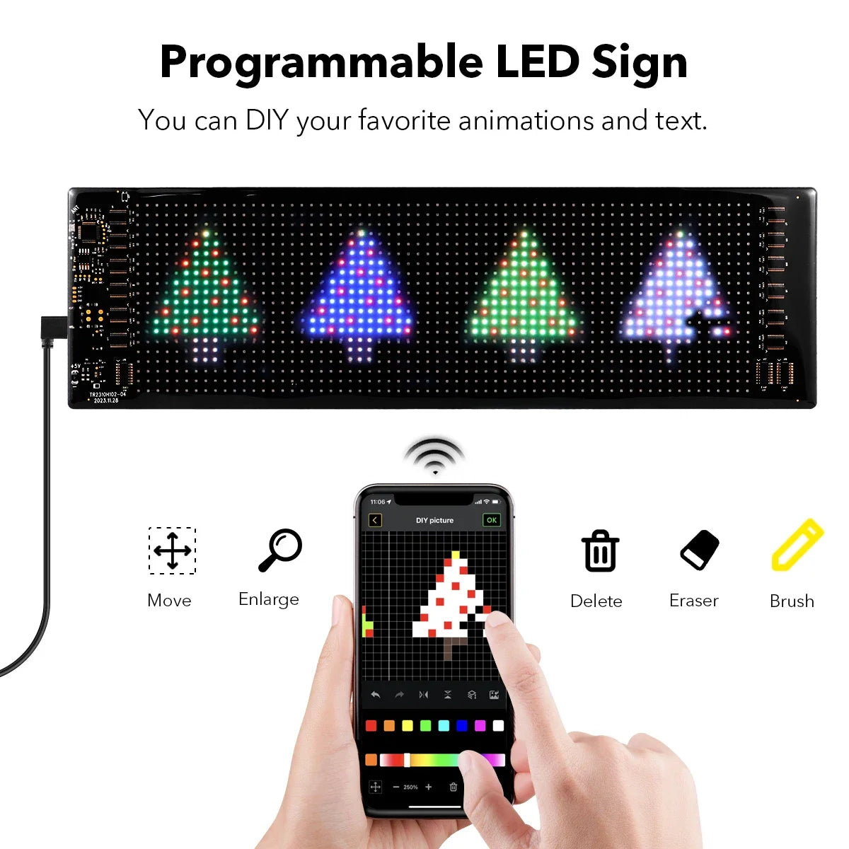 Truckin' Devil's Eye LED Billboard: Your Car's New Fancy Light Show with Customizable Sassy Text! Now with Bluetooth Bleep-Bloop!