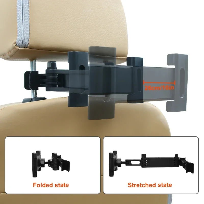 Headrest Tablet and Phone Holder -  Adjustable Mount for All Smart Devices