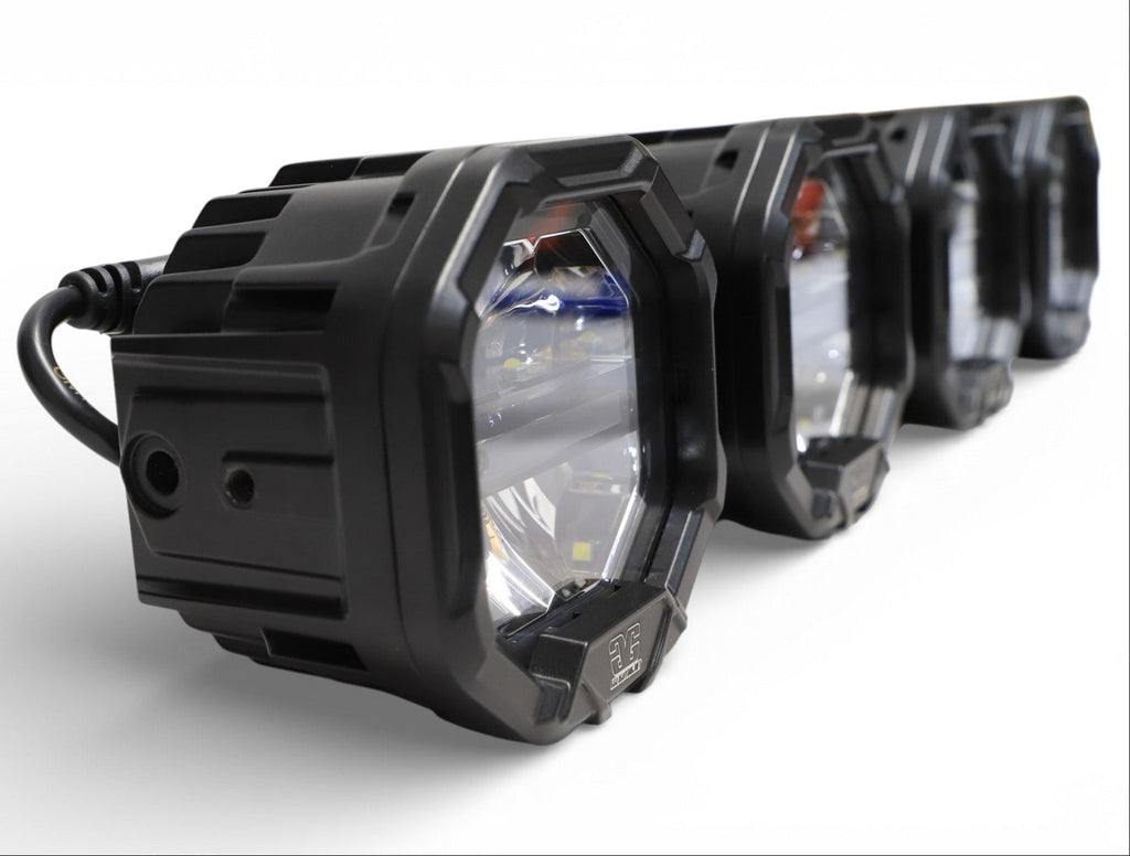 4 Light U-Con Interlocking Off Road LED Pod With Amber or White DRL Running Light