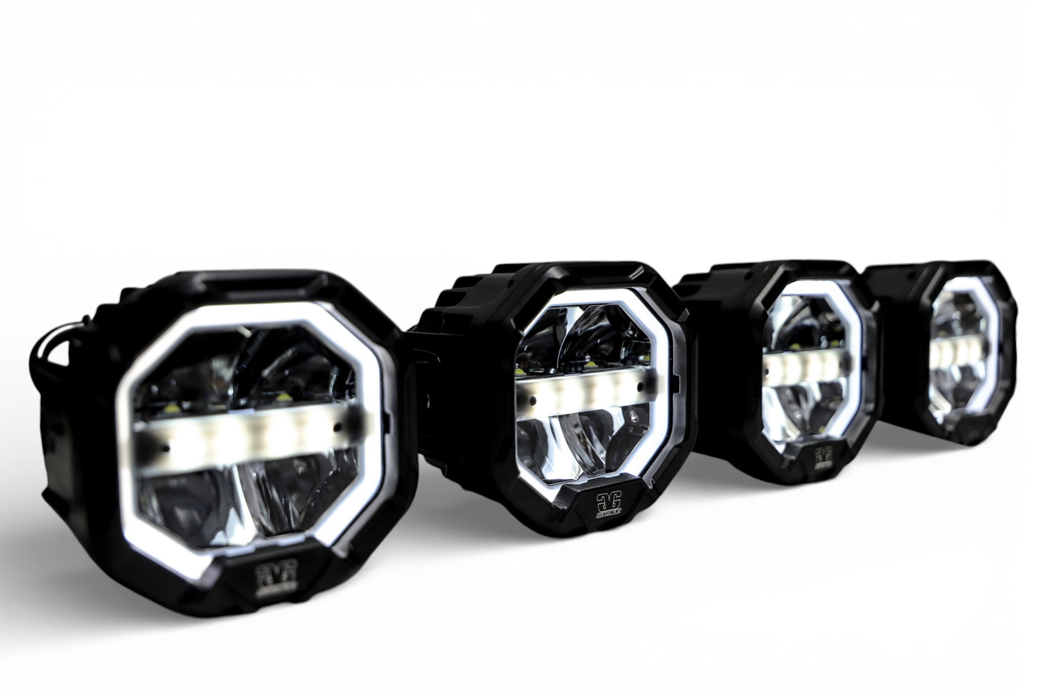 8 Light U-Con Interlocking Off Road LED Pod With Amber or White DRL Running Light