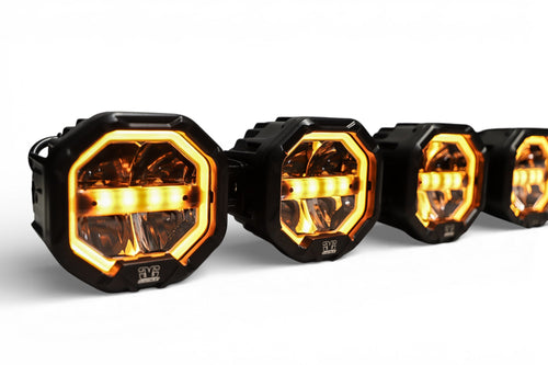 3 Light U-Con Interlocking Off Road LED Pod With Amber or White DRL Running Light