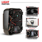 Winjet 2019-2025 Jeep Gladiator JT LED Sequential Tail light - Black/Smoke