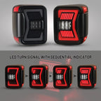 Winjet 2019-2025 Jeep Gladiator JT LED Sequential Tail light - Black/Smoke
