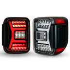 Winjet 2019-2025 Jeep Gladiator JT LED Sequential Tail light - Gloss Black/Clear
