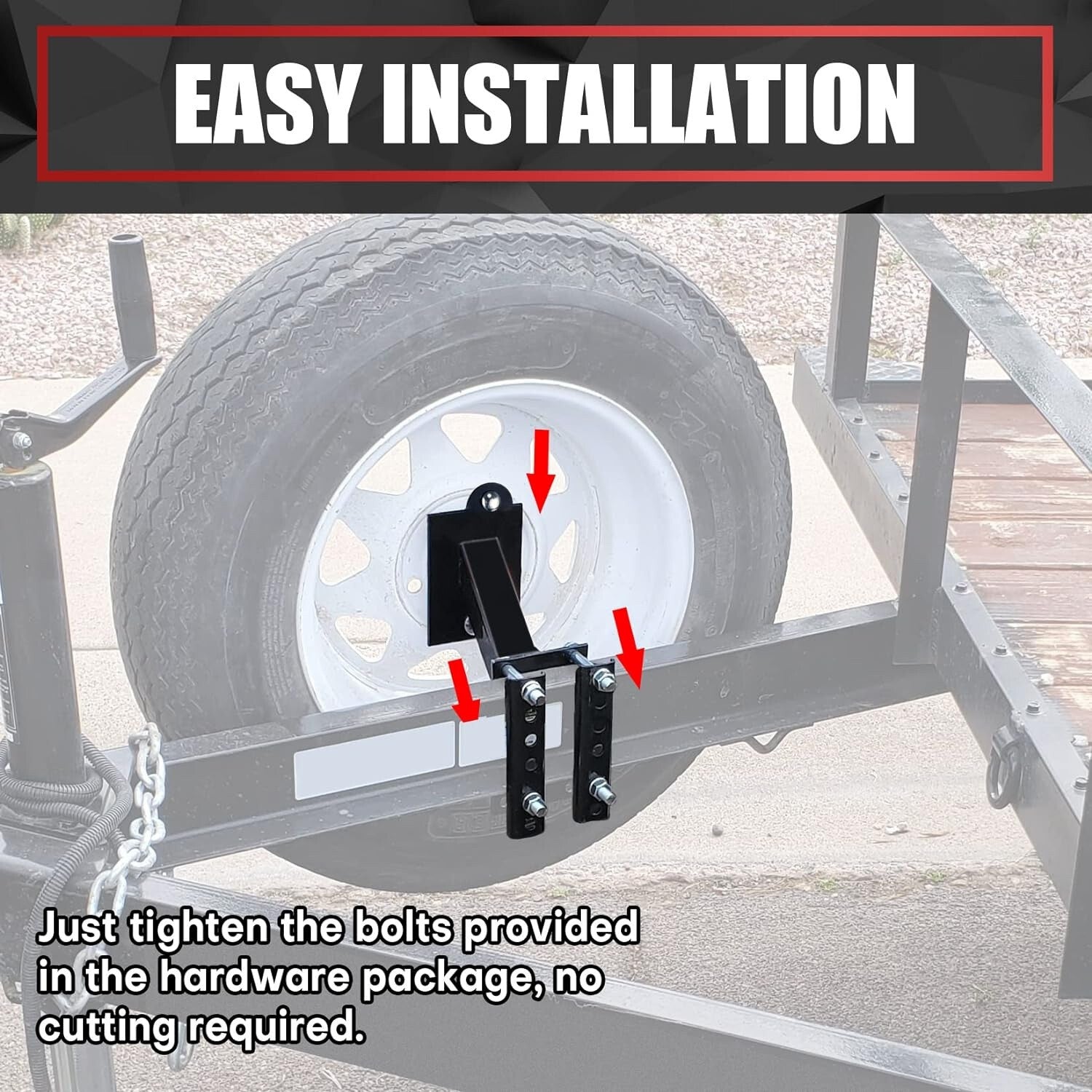 Trailer Spare Tire Side Mount Tire Carrier Wheel Holder Camper RV Boat Tire Rack