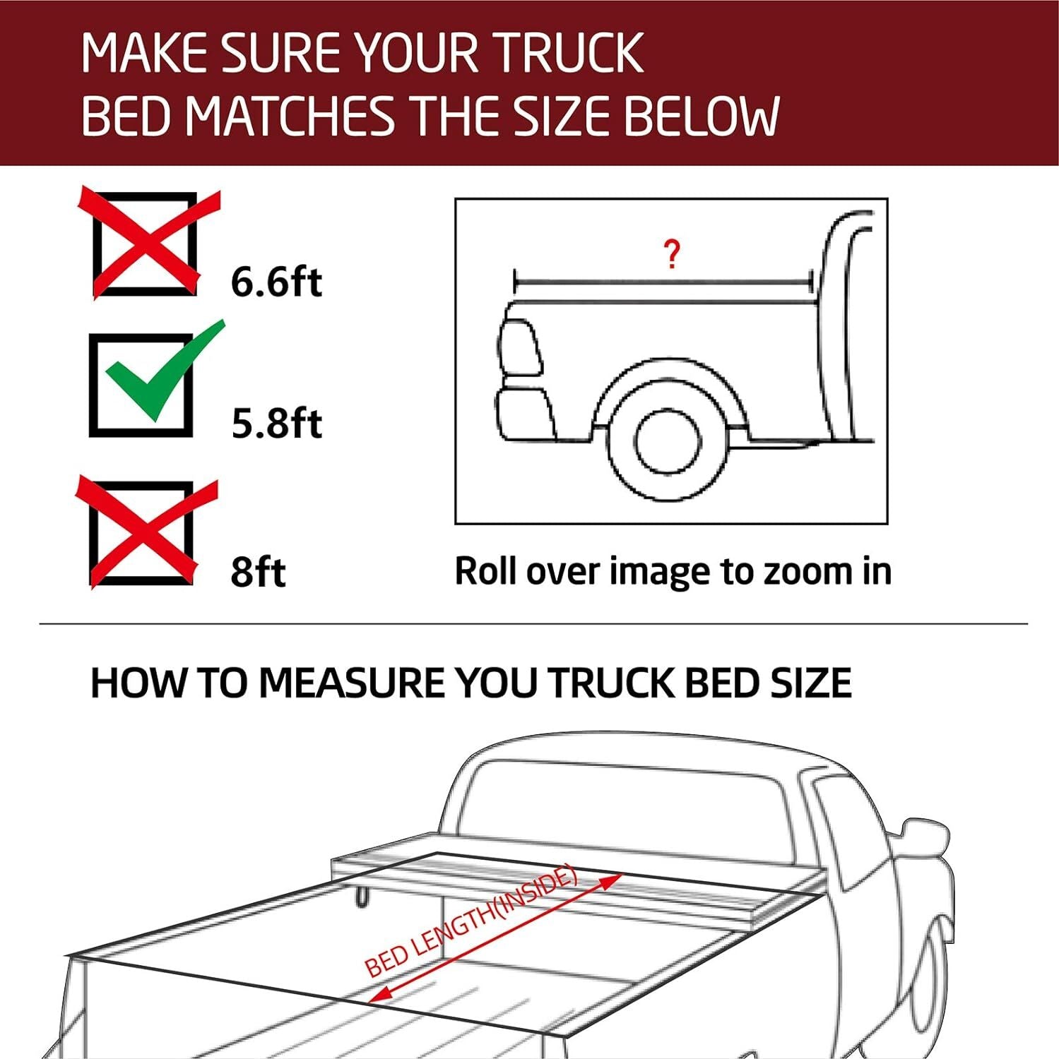 5.8FT 3 Fold Hard Truck Bed Tonneau Cover for 2019-2024 Silverado Sierra 1500