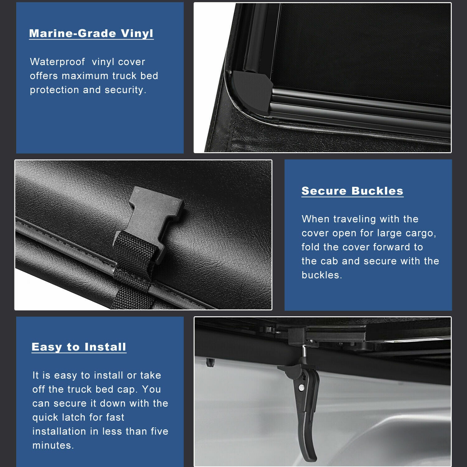 Ford F-150 (5.5FT) 3-Fold Truck Bed Tonneau Cover for 2009-2014 