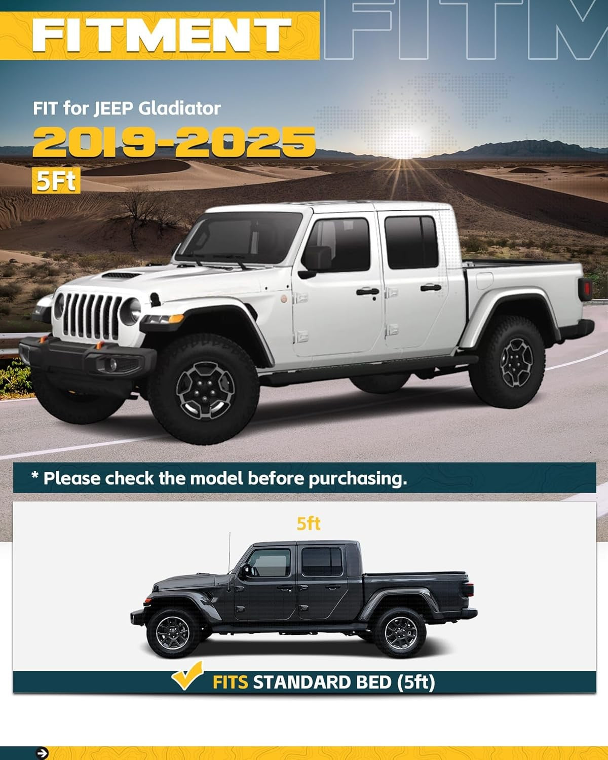 Front & Side Bed MOLLE Panel for Jeep Gladiator/ Ford Maverick/ Chevy Silverado