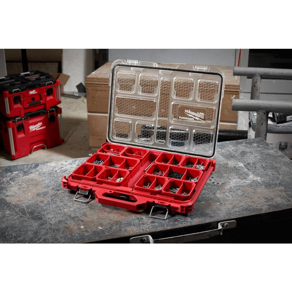 PACKOUT 11-Compartment Low-Profile Impact Resistant Portable Small Parts Organizer